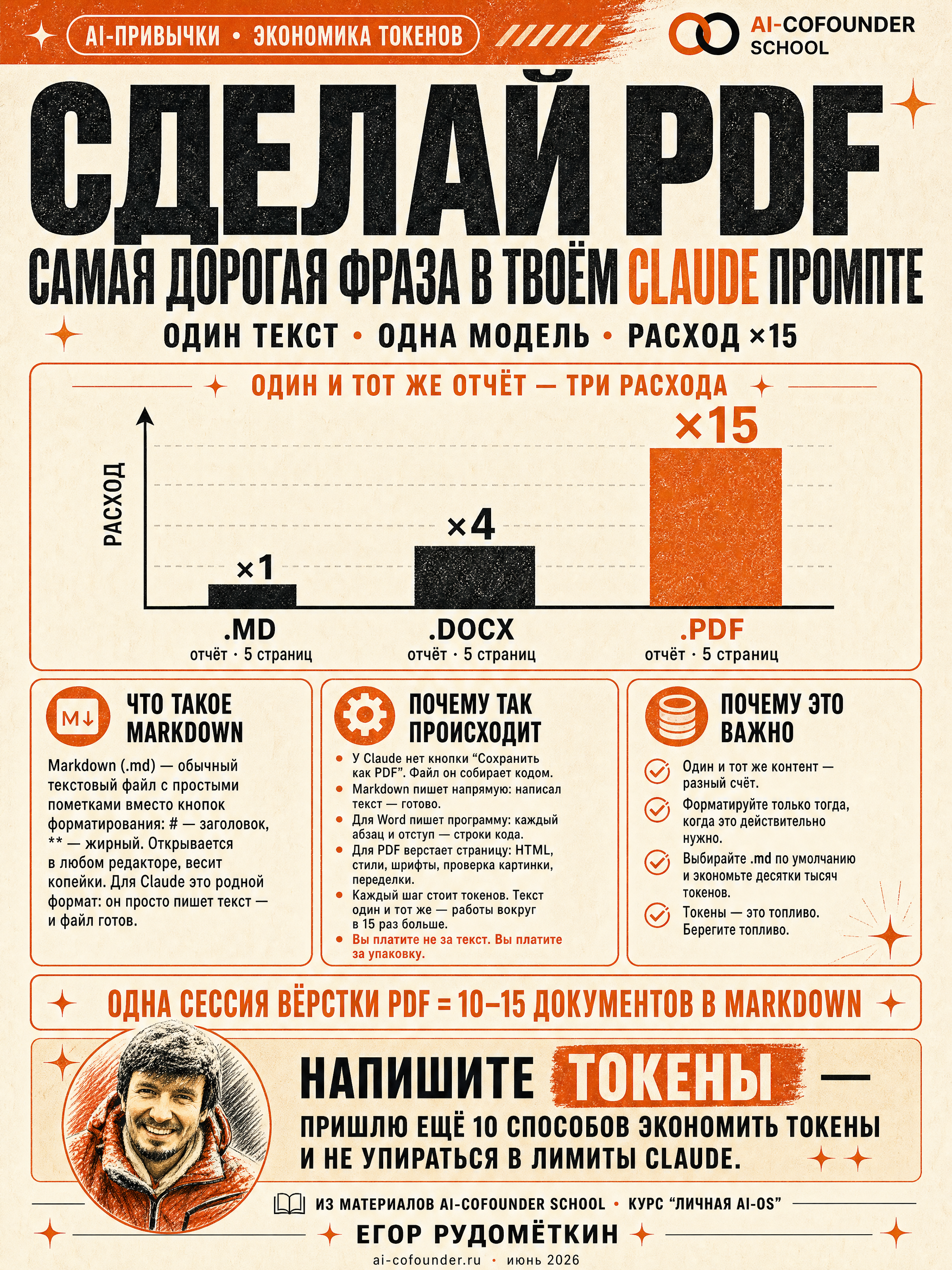 Постер «СДЕЛАЙ PDF — самая дорогая фраза в Claude-промпте»
